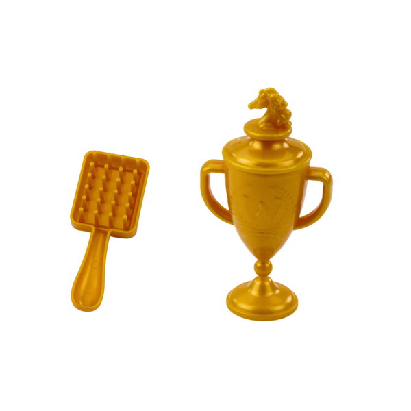 Horse With Long Mane Saddle Cup Brush Accessories Brown