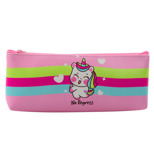 School Pencil Case for Girls Unicorn Pastel Pink
