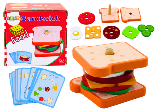 Sandwich Wooden 8 El Cards With Recipes 10 Pcs