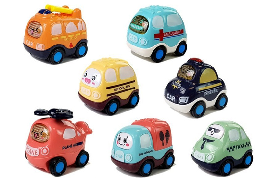 Set of Children's Cars with Tension Different Types 7 Elements