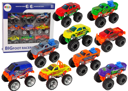 Terrain Cars Resorak Monster Truck Fahrzeug Set Verschiedene Farben 9tlg.