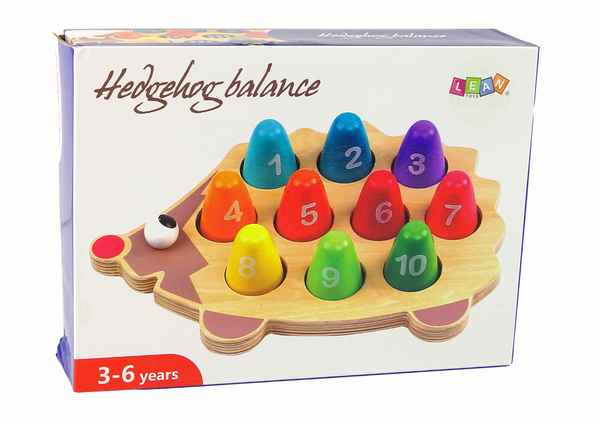 Wooden Educational Hedgehog 10 Colorful Pawns