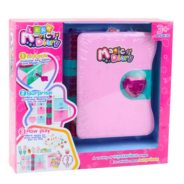 Geheimes Tagebuch, Vorhängeschloss, Notizbuch, Schließfach, Schlüssel, Zubehör, Pink