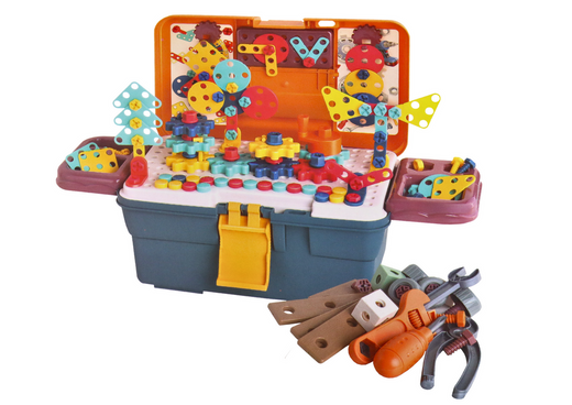 3D-Bau-Puzzle-Steine in DIY-Box, Demontagebohrer