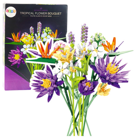 Construction Blocks Bouquet of Tropical Flowers 890 pcs.