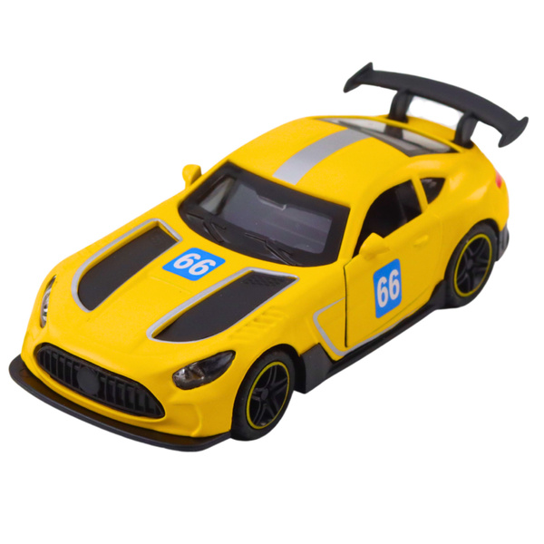 Race Car Metal Drive Opening Doors Yellow 1:43