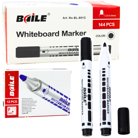 Set of Black Dry Erase Board Markers 12pcs