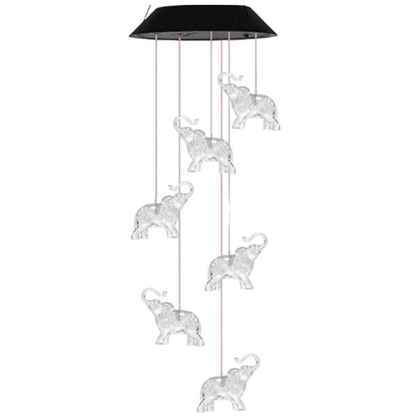 Solar Garden LED Bell Lamps Elephants Colorful 70cm