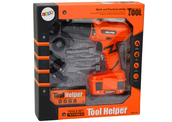 DIY batteriebetriebene Bohrmaschine Orange bohrt Schrauben