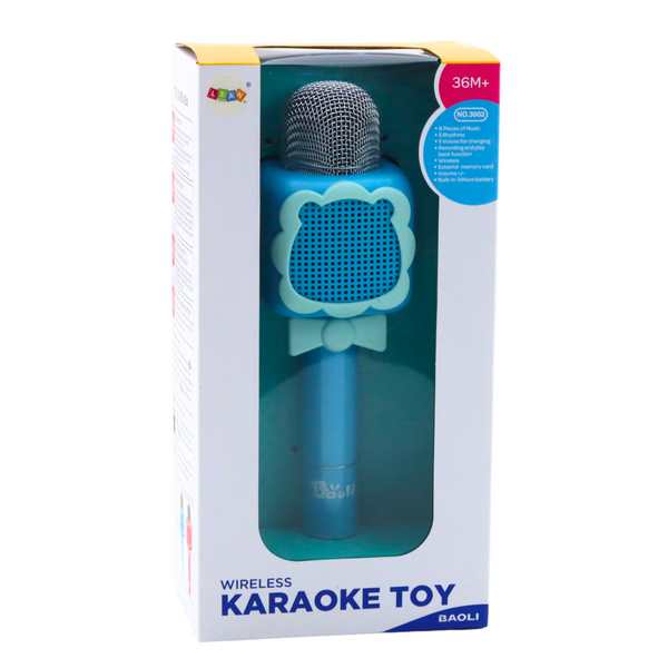 Drahtloses Bluetooth-Mikrofon, Karaoke-Aufnahme, Sprachwechsler, Blau
