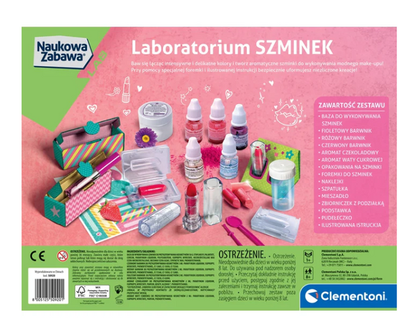 Science & Play Lipstick & Lip Gloss Laboratory Set Polish Language Clementoni 50920