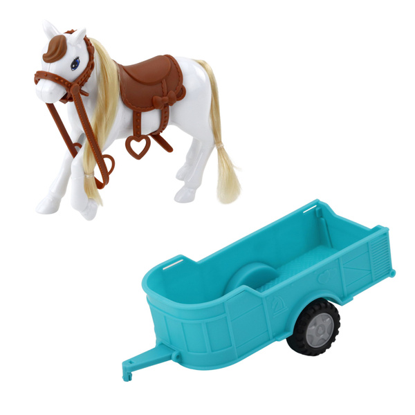 Ankiki Doll Set Convertible Car with Trailer and Horse
