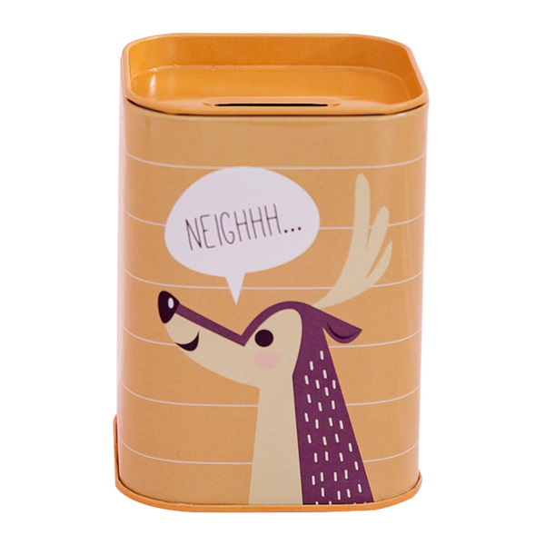 Tier-Sparschwein aus Metall, Sparen lernen, 11 x 8 cm