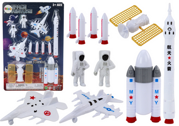 Set of Space Figures Astronauts Rockets 11 Pieces