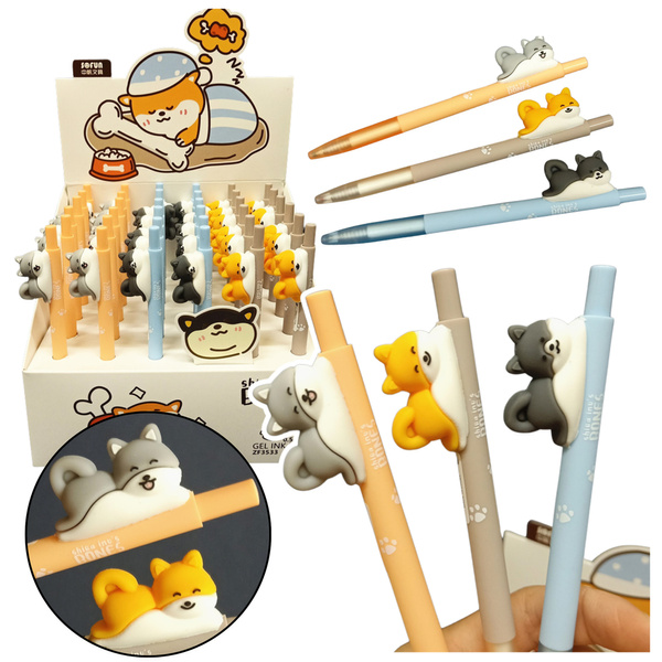 Długopis Z Figurką Pieska Shiba Niebieski Tusz 0.5mm