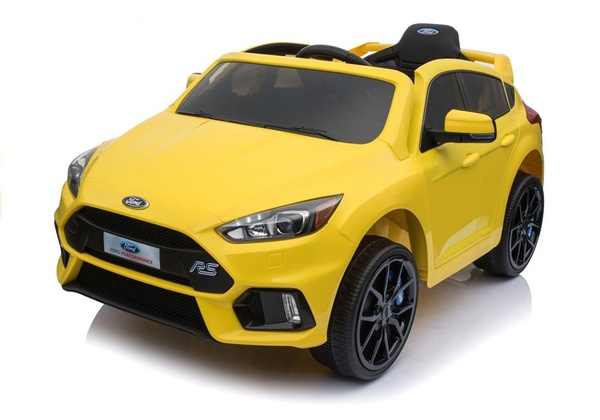 Kinderfahrzeug Ford Focus RS Gelb 2x45W 2,4G 5-Punkt-Sicherheitsgurte Fahrzeug