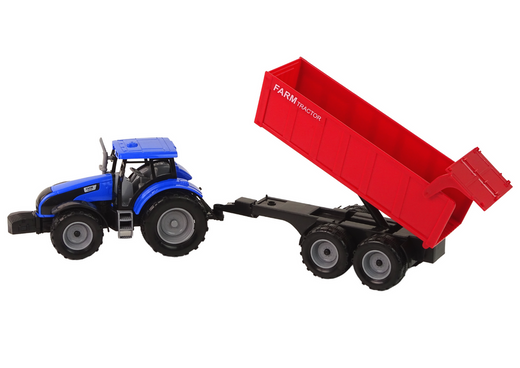 Tractor with Trailer Agricultural Vehicle Farm Blue