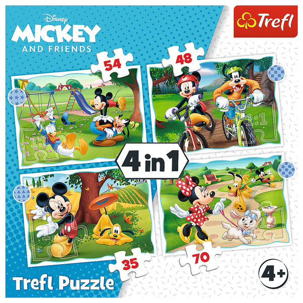 Puzzle - "4in1" - Mickeys cooler Tag Trefl 34604