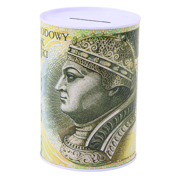 Metal Piggy Bank for Children 200/500 Zloty Banknote 15 x 10.5cm