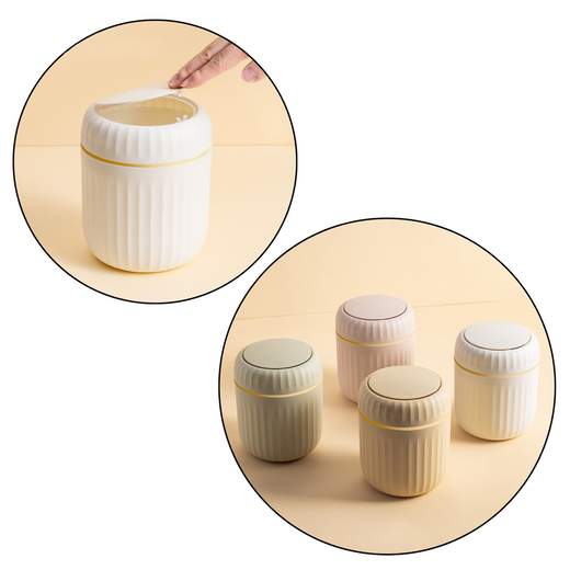 Mini Waste Bin Opening Lid Universal Elegant Pink