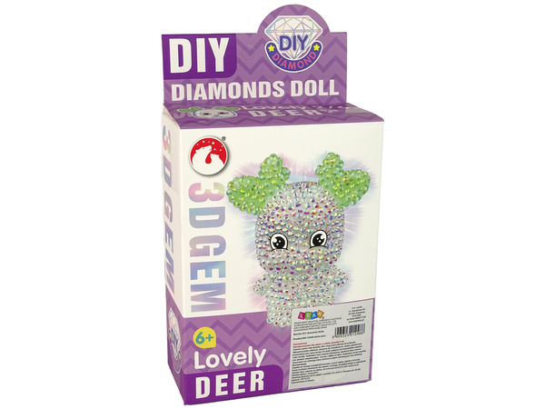 DIY Diamant-Kreativ-Kit Weißes Rentier Kristalle Pailletten 3D Schlüsselanhänger