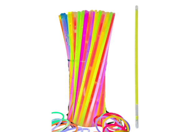 Fluorescent Bands 100 Pieces Many Colors Glow In The Dark