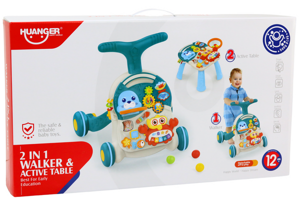 Walker Educational Pushchair Table 2in1 Interactive Panel Blue