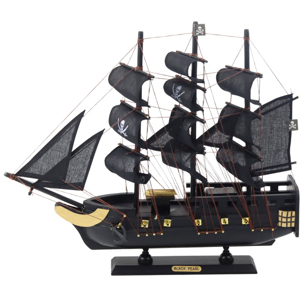 Collectible Model Decorative Sailing Ship Black Pearl 40x35cm