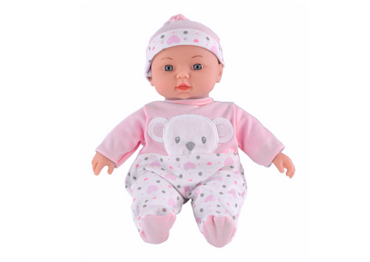 Baby Doll Pink Pajamas with Teddy Bear Hat Sounds