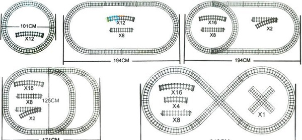 FENFA Elektrische Eisenbahn/Lokomotive Zug mit 300cm Strecke Spielzeug