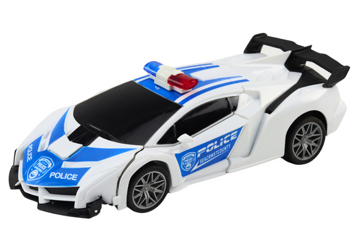 R/C Police Car 2in1 Car Robot Sounds Lights