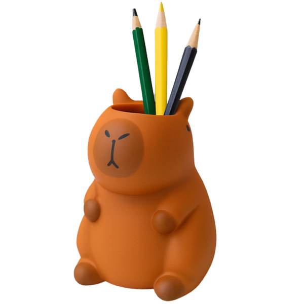 Capybara Stiftehalter-Figur, braun, 10 x 7 cm