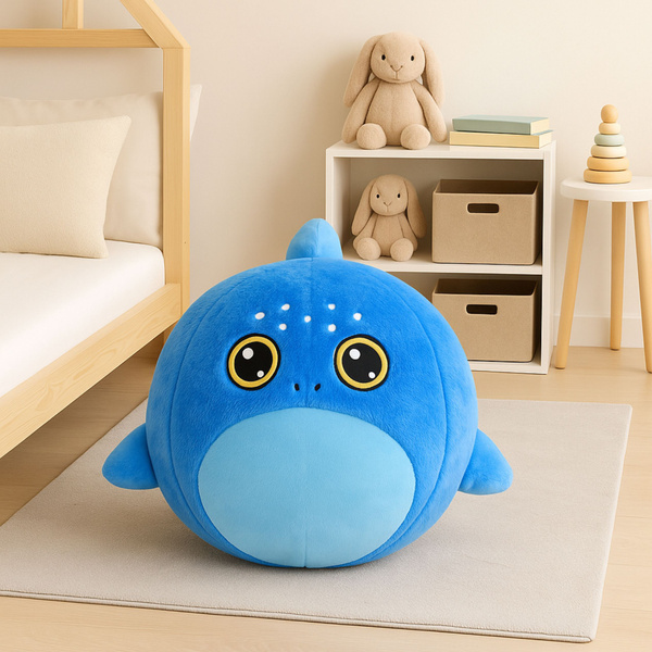 Growing Plush Blue Shark Jumping Ball Pump 50 cm
