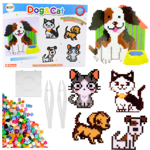 Mosaic Beads Set Dog and Cat 6000pcs