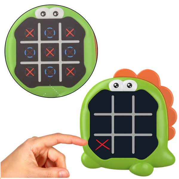 3in1 elektronisches Spiel Tic-Tac-Toe Memory Grüner Dinosaurier