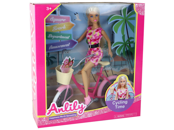Anlily Cyclist Doll Pink Bicycle Set