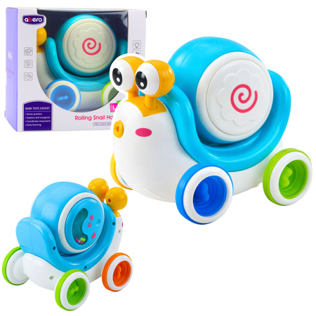 Interactive Snail Riding Drum Musical Educational Blue