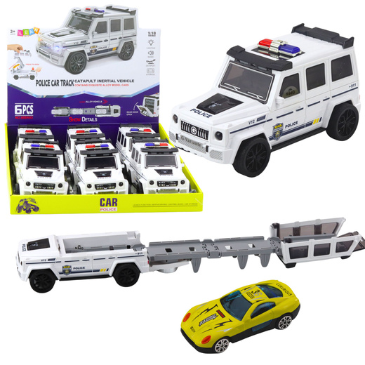 Police Off-Road Car With Friction Drive, Opening Track, White
