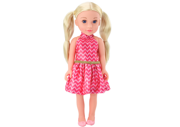 Doll Pink Dress Ponytails Blonde Hair Large Doll 46cm