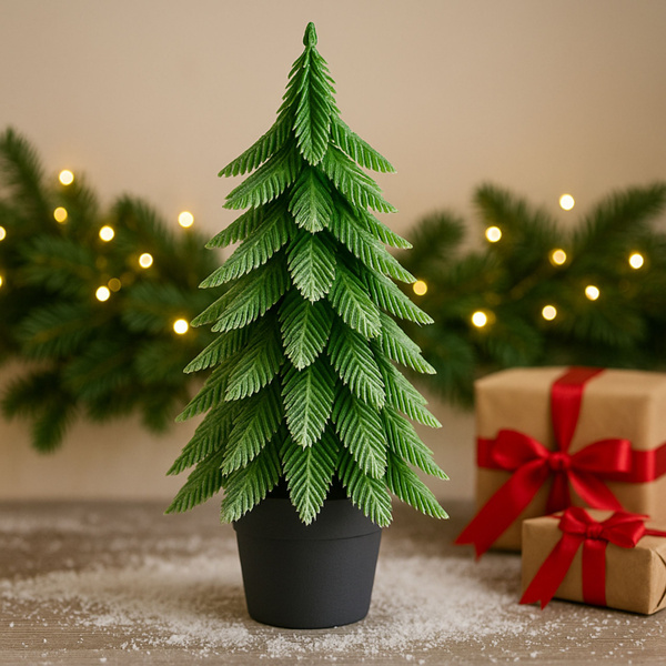 Künstlicher Deko-Weihnachtsbaum im Topf, silberfarben, 32 x 12 cm