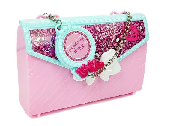 Set of Cosmetics in a Purse Mirror Glitter Nails