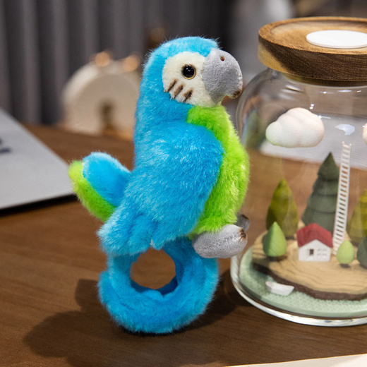 Plush Mascot Parrot Wristband Bracelet Hand Blue