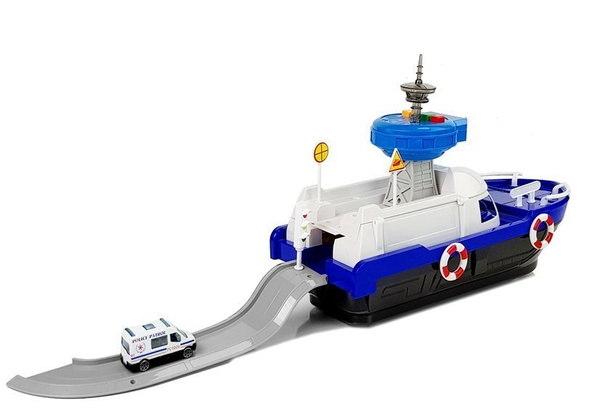 Police Transport Boat with cars, sounds and lights