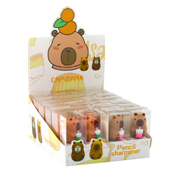 Strugaczka Kapibara Z Kubkiem Szkolna Biurowa Brązowa