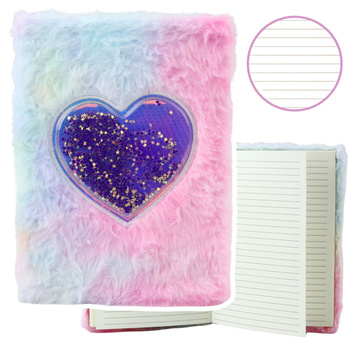 Plush Notebook Notebook Lined Heart With Confetti Pastel A5 80 Sheets