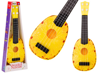 Ukulele für Kinder, Mini-Gitarre, 4 Saiten, Ananas-Thema, gelbe Gitarre 15″