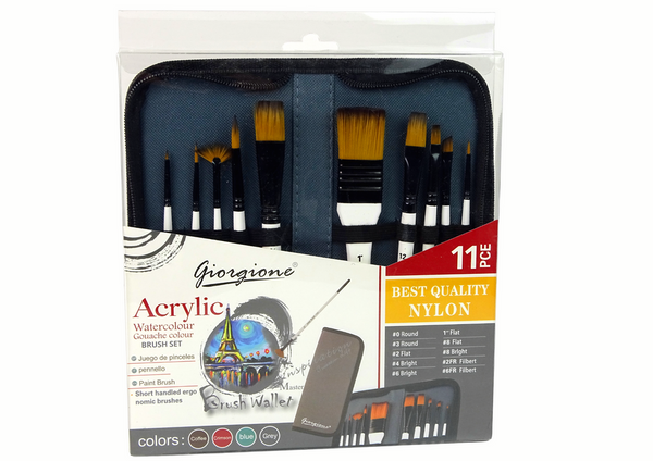 Künstlerset im Federmäppchen, Pinsel, 10-teilig