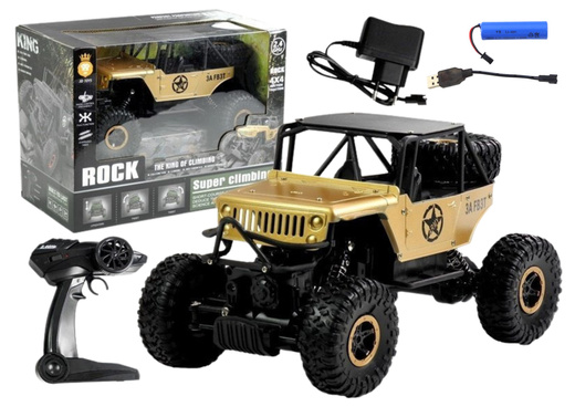 Auto Zdalnie Sterowane Jeep R/C 1:18 Złoty
