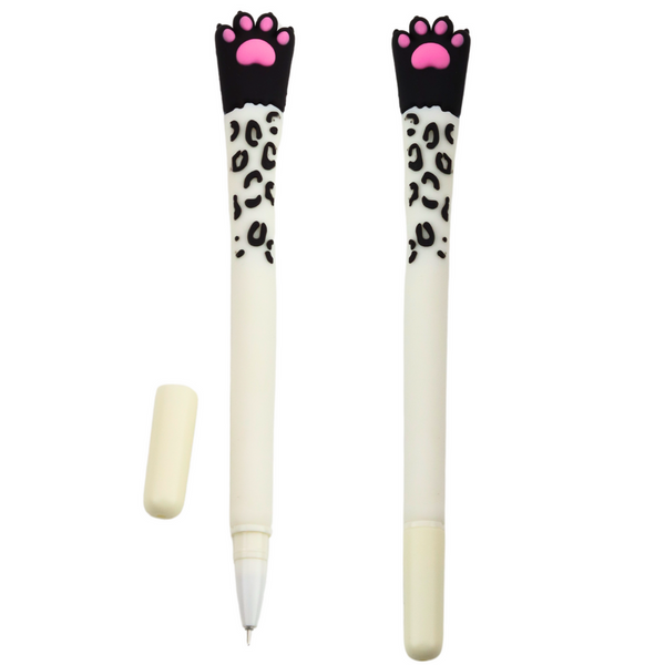 Cat Paw Gel Pen Blue Ink Black and White Cap 16,5cm