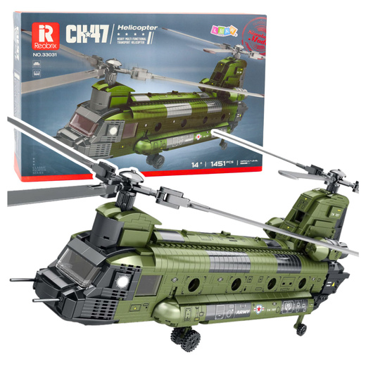Construction Bricks Set Military Helicopter CH-47 Chinook 1451 pcs.